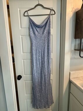 Vintage, Circa 2001, fully beaded Cowl Neck Slip Dress